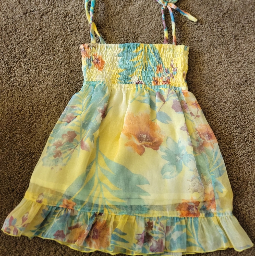 Toddler Chiffon Hibiscus lined Sundress